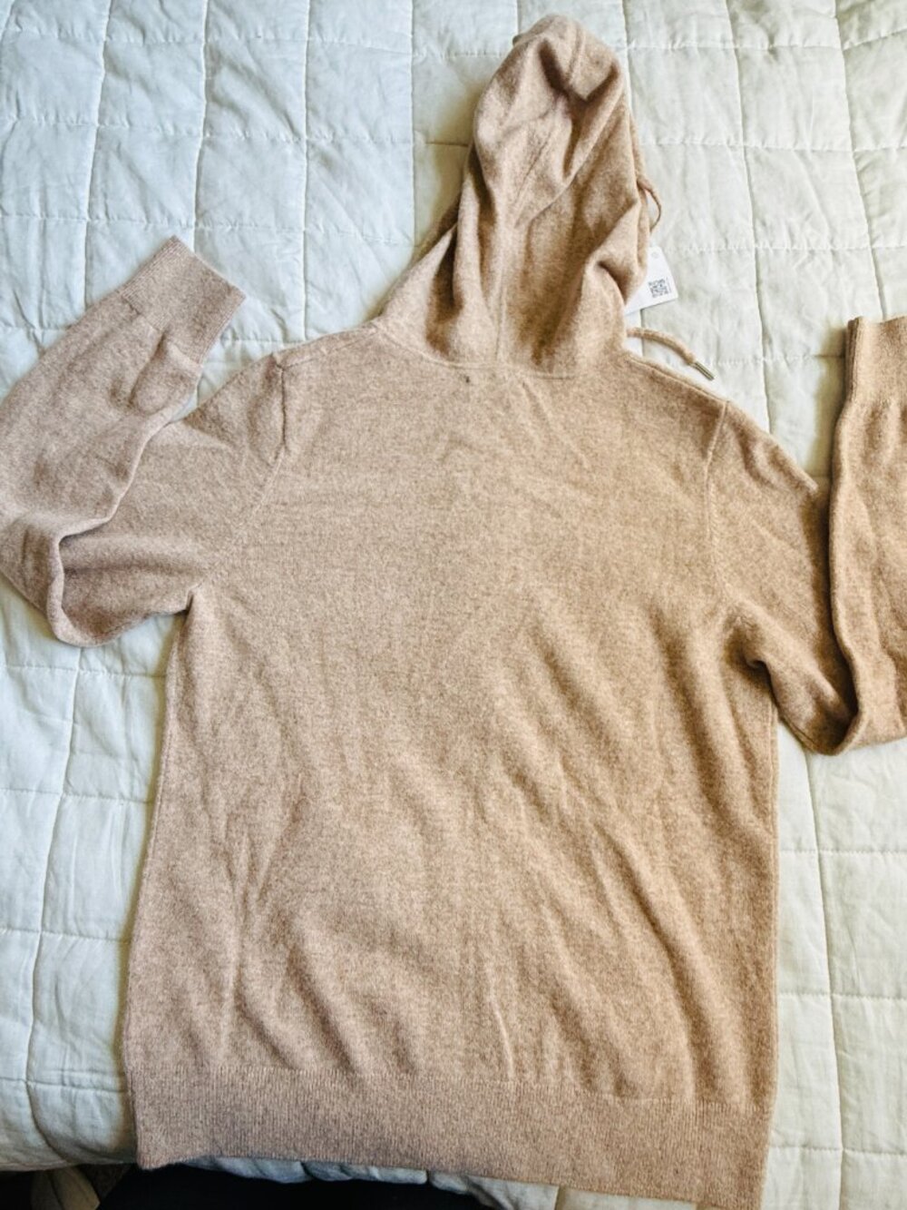 Quince Mongolian Cashmere Full Zip Hoodie Oatmeal M NWT - Picture 6 of 9